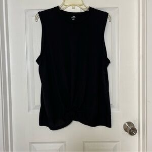 Pro Player Sleeveless Black Tee with Twist